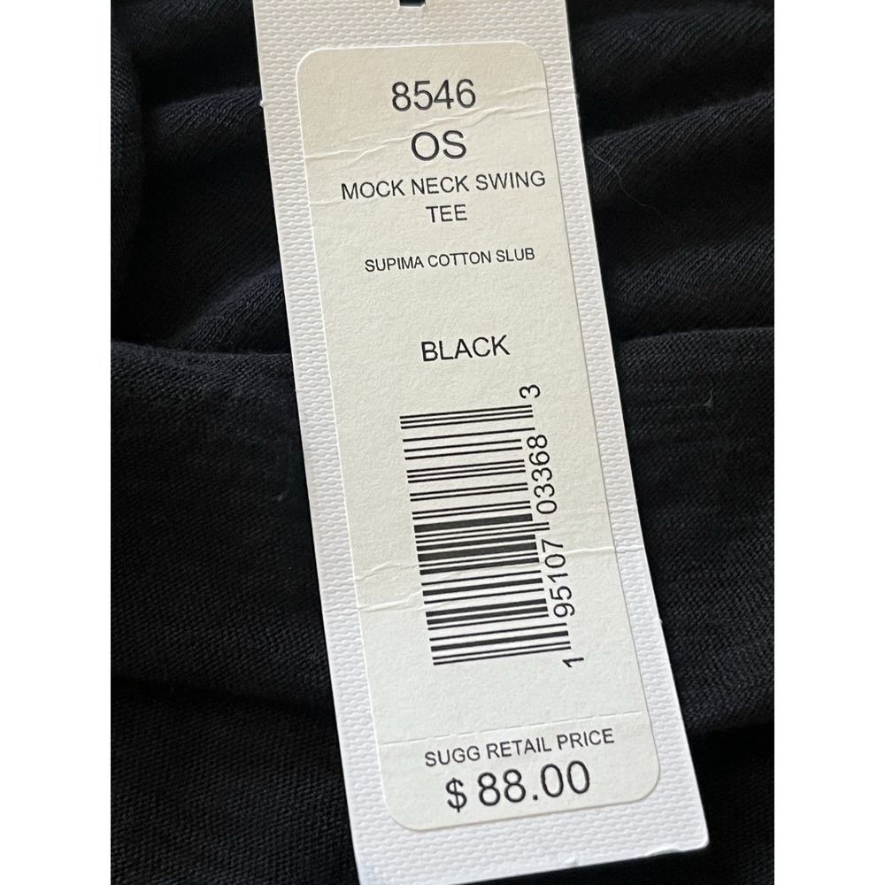 New! Michael Stars Mock Neck Swing T Shirt Long Sleeve Black One Size retail $88 - Picture 9 of 15